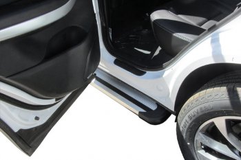 10 699 р. Пороги алюминиевые Slitkoff Chery Tiggo 7 PRO (2019-2025) (Luxe Silver)  с доставкой в г. Белгород. Увеличить фотографию 6