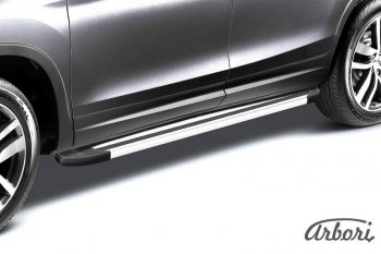 Порожки для ног Arbori Luxe Silver Chevrolet Trailblazer  GM800 (2012-2016) дорестайлинг