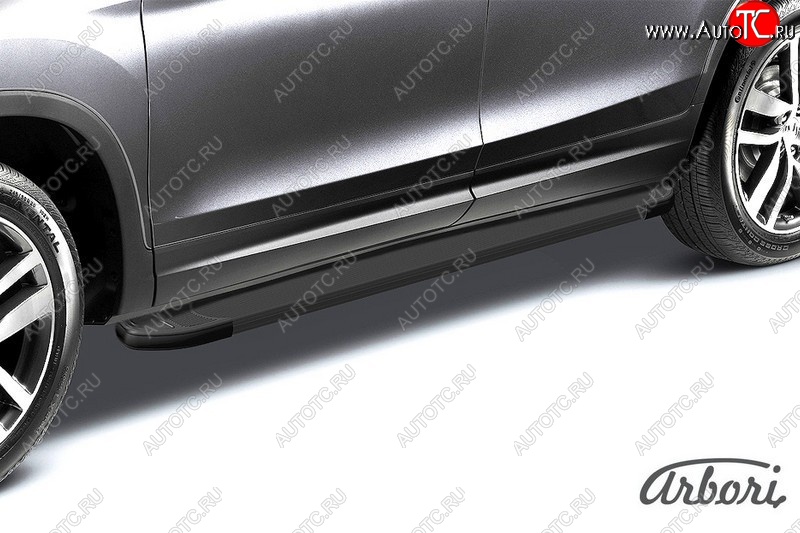 11 609 р. Порожки для ног Arbori Optima Black Chevrolet Trailblazer GM800 дорестайлинг (2012-2016)  с доставкой в г. Белгород