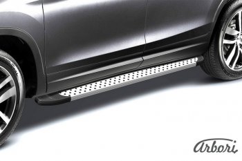 Порожки для ног Arbori Standart Silver Chevrolet Trailblazer  GM800 (2012-2016) дорестайлинг