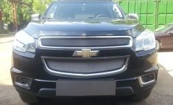 1 539 р. Нижняя сетка на бампер Russtal (хром) Chevrolet Trailblazer GM800 дорестайлинг (2012-2016)  с доставкой в г. Белгород. Увеличить фотографию 2