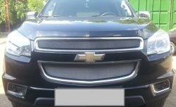 1 539 р. Нижняя сетка на бампер Russtal (хром) Chevrolet Trailblazer GM800 дорестайлинг (2012-2016)  с доставкой в г. Белгород. Увеличить фотографию 3