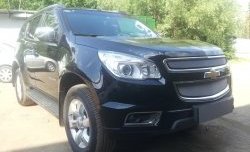 1 539 р. Нижняя сетка на бампер Russtal (хром) Chevrolet Trailblazer GM800 дорестайлинг (2012-2016)  с доставкой в г. Белгород. Увеличить фотографию 4