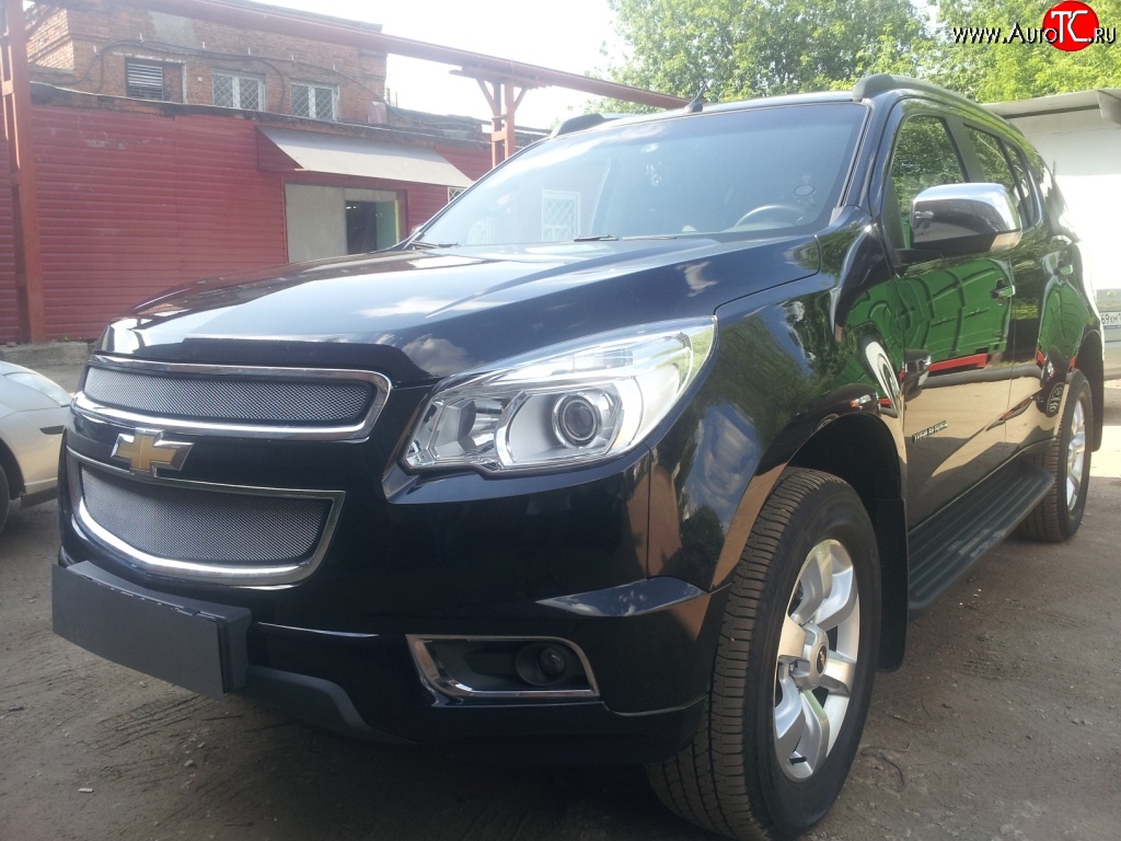 1 539 р. Нижняя сетка на бампер Russtal (хром) Chevrolet Trailblazer GM800 дорестайлинг (2012-2016)  с доставкой в г. Белгород