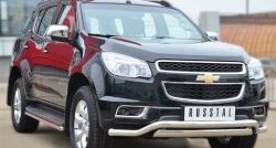18 999 р. Защита переднего бампера (2 трубыØ76х42 и 63 мм, нержавейка) Russtal Chevrolet Trailblazer GM800 дорестайлинг (2012-2016)  с доставкой в г. Белгород. Увеличить фотографию 3