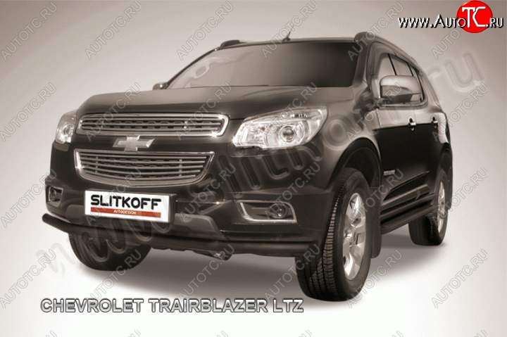 8 599 р. Защита переднего бампера d57 Slitkoff Chevrolet Trailblazer GM800 дорестайлинг (2012-2016) (Цвет: серебристый)  с доставкой в г. Белгород