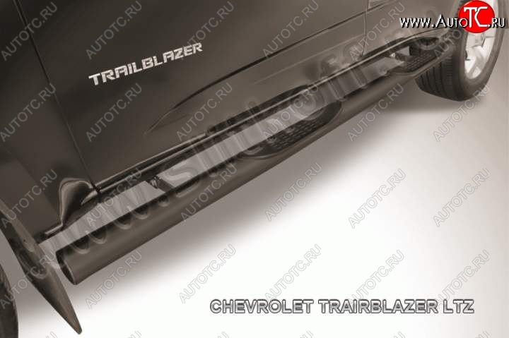 13 549 р. Защита порогов d76 Slitkoff (с поступью) Chevrolet Trailblazer GM800 дорестайлинг (2012-2016) (Цвет: серебристый)  с доставкой в г. Белгород