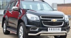 15 449 р. Защита порогов из круглой трубы диаметром 42 мм SLITKOFF Chevrolet Trailblazer GM800 дорестайлинг (2012-2016)  с доставкой в г. Белгород. Увеличить фотографию 2