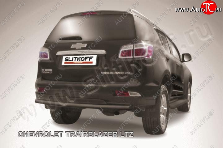 7 999 р. Защита заднего бампера d57 Slitkoff Chevrolet Trailblazer GM800 дорестайлинг (2012-2016) (Цвет: серебристый)  с доставкой в г. Белгород