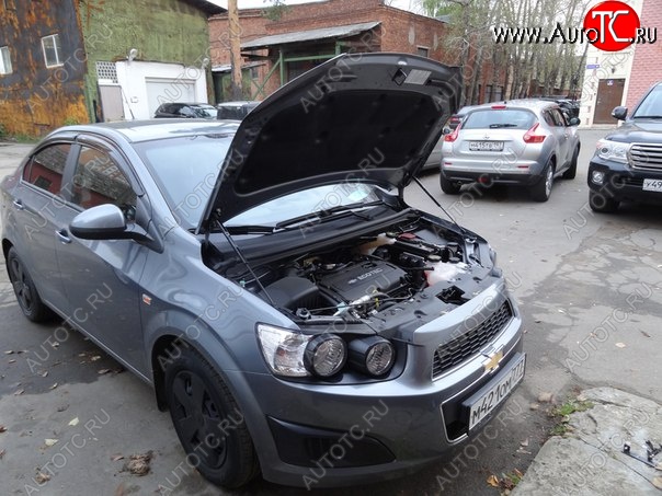 2 049 р. Упоры капота Russtal Chevrolet Aveo T300 седан (2011-2015)  с доставкой в г. Белгород
