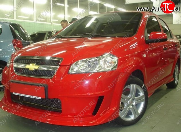 7 199 р. Передний бампер CT Chevrolet Aveo T250 седан рестайлинг (2006-2011) (Неокрашенный)  с доставкой в г. Белгород