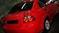 7 199 р. Задний бампер CT Chevrolet Aveo T250 седан рестайлинг (2006-2011) (Неокрашенный)  с доставкой в г. Белгород. Увеличить фотографию 3
