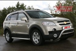 18 314 р. Защита переднего бампера Souz-96 (d76) Chevrolet Captiva  дорестайлинг (2006-2011)  с доставкой в г. Белгород. Увеличить фотографию 2