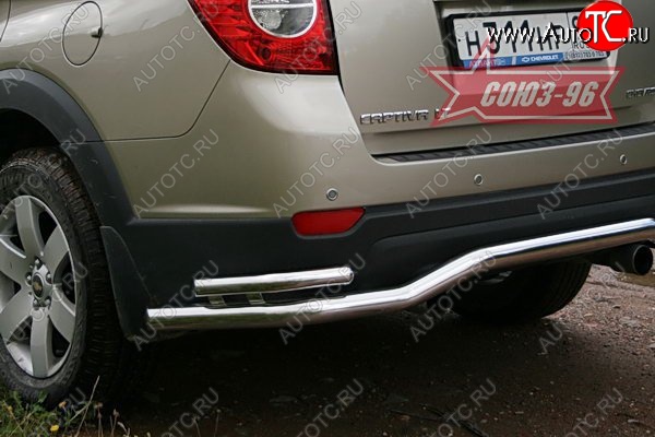 12 419 р. Двойная защита заднего бампера Souz-96 (d60/42)  Chevrolet Captiva (2006-2011)  дорестайлинг  с доставкой в г. Белгород