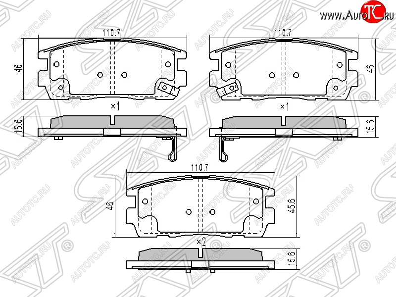 739 р. Колодки тормозные SAT (задние) Chevrolet Captiva 2-ой рестайлинг (2013-2016)  с доставкой в г. Белгород