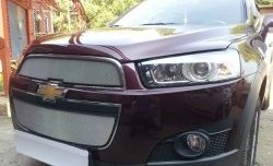 3 199 р. Сетка на бампер Russtal (хром) Chevrolet Captiva 1-ый рестайлинг (2011-2013)  с доставкой в г. Белгород. Увеличить фотографию 2