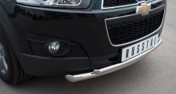 18 399 р. Защита переднего бампера (2 трубыØ63 и 42 мм, нержавейка) SLITKOFF Chevrolet Captiva  дорестайлинг (2006-2011)  с доставкой в г. Белгород. Увеличить фотографию 2