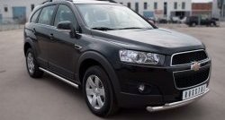 18 399 р. Защита переднего бампера (2 трубыØ63 и 42 мм, нержавейка) SLITKOFF Chevrolet Captiva  дорестайлинг (2006-2011)  с доставкой в г. Белгород. Увеличить фотографию 4
