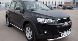 18 799 р. Защита переднего бампера (2 трубыØ63 мм, нержавейка) SLITKOFF Chevrolet Captiva 1-ый рестайлинг (2011-2013)  с доставкой в г. Белгород. Увеличить фотографию 4