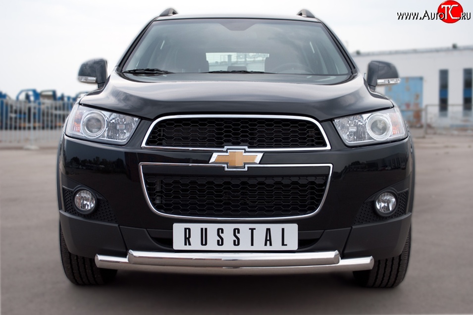 18 799 р. Защита переднего бампера (2 трубыØ63 мм, нержавейка) SLITKOFF Chevrolet Captiva 1-ый рестайлинг (2011-2013)  с доставкой в г. Белгород