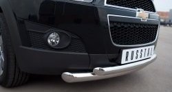 18 899 р. Защита переднего бампера (2 трубыØ76 и 63 мм, нержавейка) SLITKOFF Chevrolet Captiva 1-ый рестайлинг (2011-2013)  с доставкой в г. Белгород. Увеличить фотографию 2
