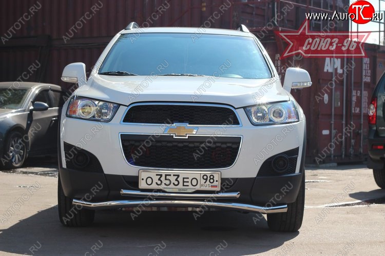 22 679 р. Защита переднего бампера одинарная Souz-96 Premium (d60/42) Chevrolet Captiva 1-ый рестайлинг (2011-2013)  с доставкой в г. Белгород