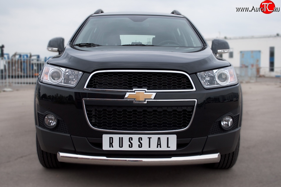 15 549 р. Одинарная защита переднего бампера диаметром 76 мм SLITKOFF  Chevrolet Captiva (2011-2013) 1-ый рестайлинг  с доставкой в г. Белгород