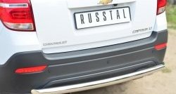 15 349 р. Одинарная защита заднего бампера из трубы диаметром 63 мм (рестайлинг) SLITKOFF  Chevrolet Captiva (2013-2016) 2-ой рестайлинг  с доставкой в г. Белгород. Увеличить фотографию 2