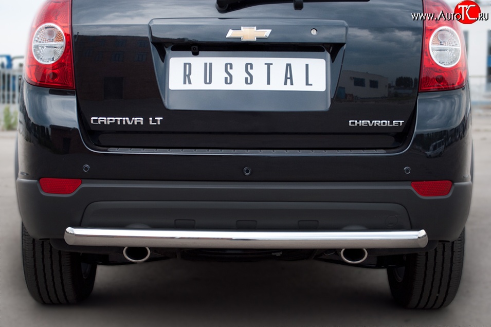 15 349 р. Одинарная защита заднего бампера из трубы диаметром 63 мм SLITKOFF  Chevrolet Captiva (2011-2013) 1-ый рестайлинг  с доставкой в г. Белгород