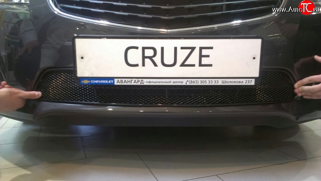 2 899 р. Сетка на бампер Novline Chevrolet Cruze J300 седан рестайлинг (2012-2015)  с доставкой в г. Белгород