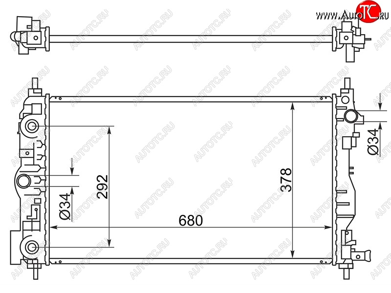 5 699 р. Радиатор двигателя SAT (пластинчатый, МКПП/АКПП, Z20S1, LLW, Z20D1) Chevrolet Cruze J300 седан рестайлинг (2012-2015)  с доставкой в г. Белгород