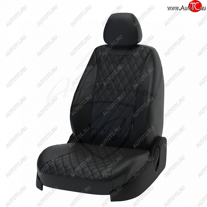 13 949 р. Чехлы для сидений Lord Autofashion Байрон (экокожа) Chevrolet Cruze J300 седан дорестайлинг (2009-2012) (Чёрный, вставка чёрная, строчка чёрная)  с доставкой в г. Белгород