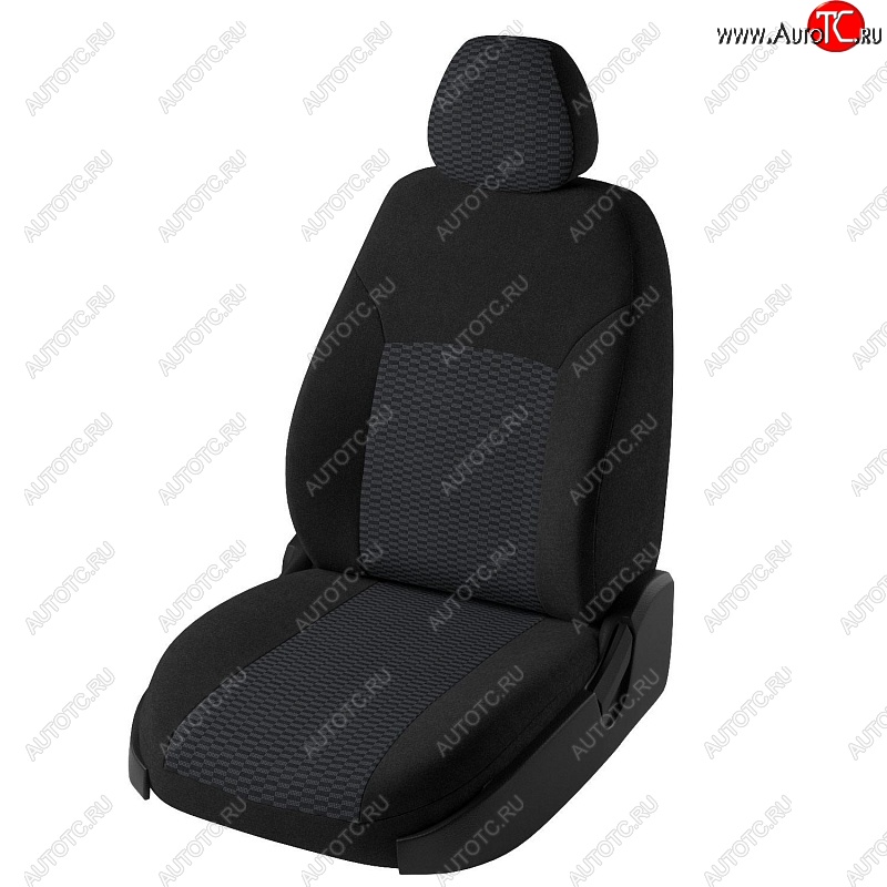 5 399 р. Чехлы для сидений Дублин (жаккард) Chevrolet Cruze J300 седан дорестайлинг (2009-2012) (Черный, вставка Прямоугольник чёрный)  с доставкой в г. Белгород