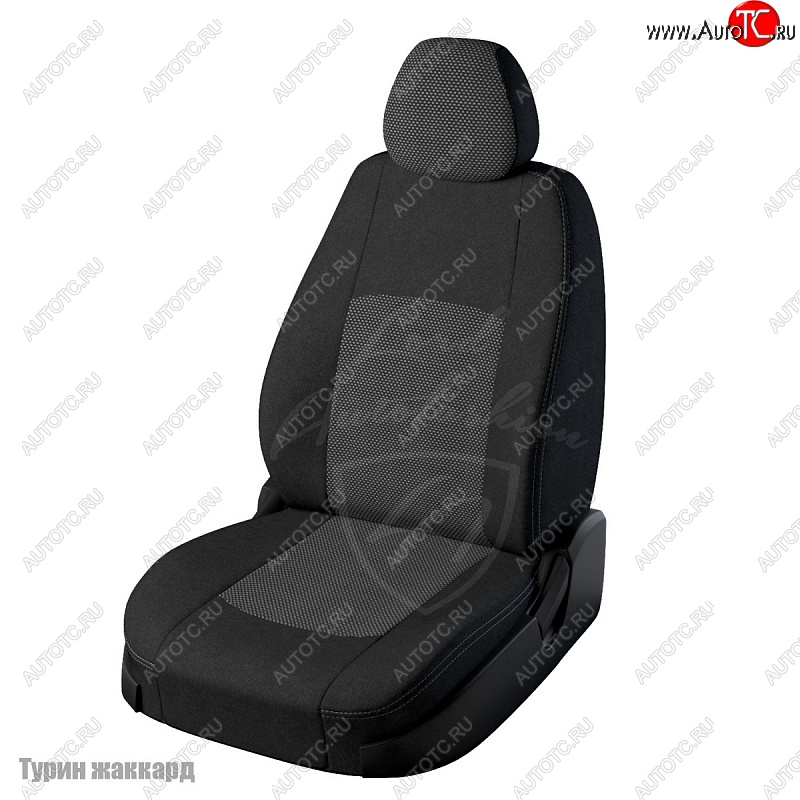 6 749 р. Чехлы для сидений Lord Autofashion Турин (жаккард) Chevrolet Cruze J300 седан дорестайлинг (2009-2012) (Черный, вставка Тома серый)  с доставкой в г. Белгород