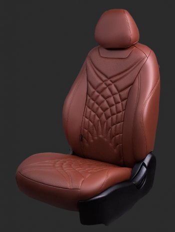 Чехлы для сидений Lord Autofashion Байрон ЖУК (экокожа, спинка 60/40, 2 П- и 1 Г-образных подголовника) Chevrolet Cruze J305 хэтчбек дорестайлинг (2009-2012) (Бежевый, вставка бежевая, строчка бежевая)