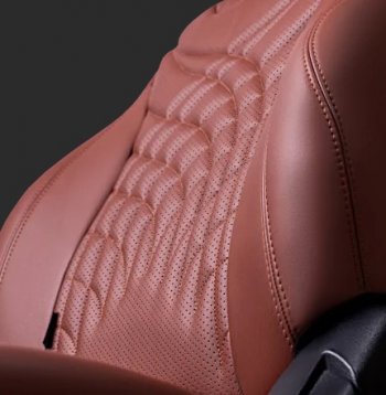Чехлы для сидений Lord Autofashion Байрон ЖУК (экокожа, спинка 60/40, 2 П- и 1 Г-образных подголовника) Chevrolet Cruze J305 хэтчбек дорестайлинг (2009-2012) (Коричневый, вставка коричневая, строчка коричневая)