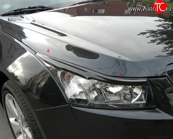 979 р. Реснички M-VRS на фары Chevrolet Cruze J300 седан дорестайлинг (2009-2012) (Неокрашенные)  с доставкой в г. Белгород