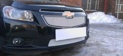 1 559 р. Нижняя сетка на бампер Russtal (хром) Chevrolet Cruze J300 седан дорестайлинг (2009-2012)  с доставкой в г. Белгород. Увеличить фотографию 2