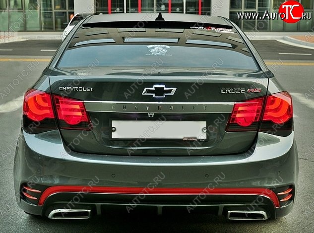 7 799 р. Задний бампер CT v1 Chevrolet Cruze J300 седан рестайлинг (2012-2015) (Неокрашенный)  с доставкой в г. Белгород