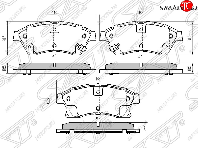 1 069 р. Колодки тормозные передние SAT (диски 276мм) Chevrolet Cruze J300 седан дорестайлинг (2009-2012)  с доставкой в г. Белгород