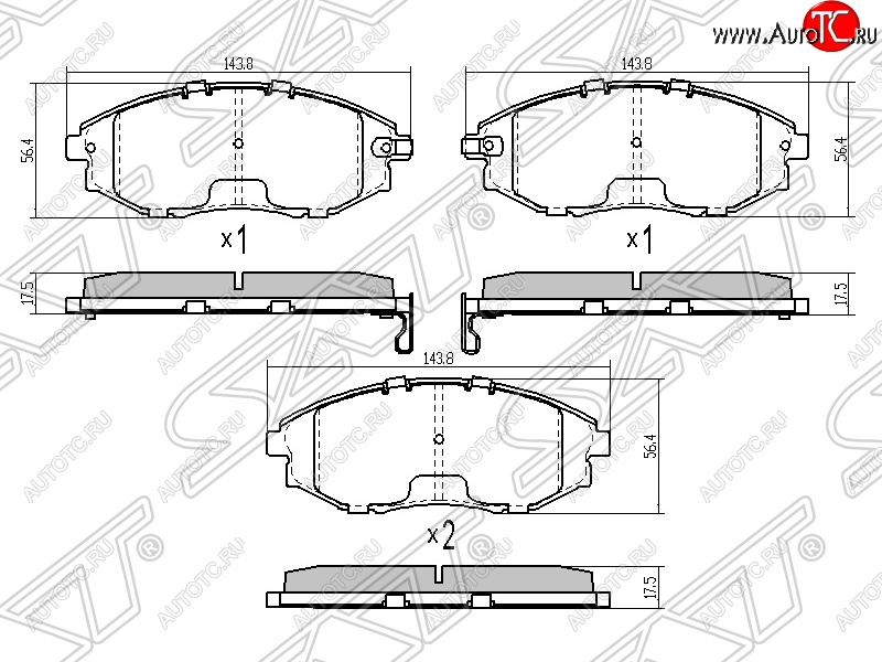 1 199 р. Колодки тормозные SAT (передние) Chevrolet Epica V250 (2006-2012)  с доставкой в г. Белгород