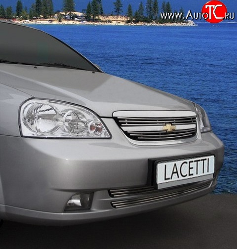 3 179 р. Декоративные вставки решетки радиатора Souz-96 Chevrolet Lacetti седан (2002-2013)  с доставкой в г. Белгород
