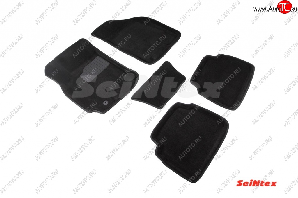 5 499 р. Комплект 3D ковриков в салон Seintex Chevrolet Lacetti седан (2002-2013) (Чёрный)  с доставкой в г. Белгород