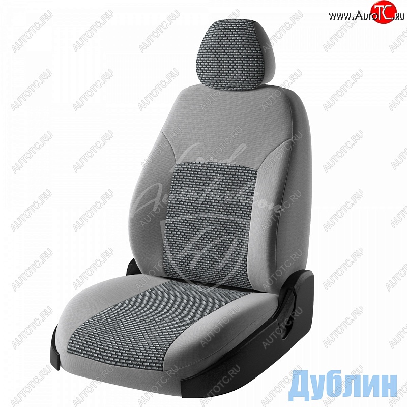5 399 р. Чехлы для сидений Lord Autofashion Дублин (жаккард) Daewoo Gentra седан (2005-2011) (Серый, вставка Сеул Серый)  с доставкой в г. Белгород