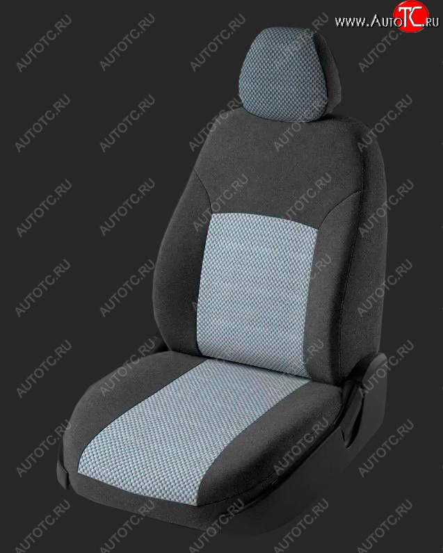 5 399 р. Чехлы для сидений Lord Autofashion Дублин (жаккард, спинка 60/40+подлокотник, 2 Г-образных подголовника) Daewoo Gentra седан (2005-2011) (Серый, вставка Стежок Серый)  с доставкой в г. Белгород