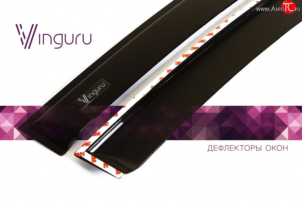 2 199 р. Дефлекторы окон Vinguru Daewoo Sense Т100 седан (1997-2008)  с доставкой в г. Белгород