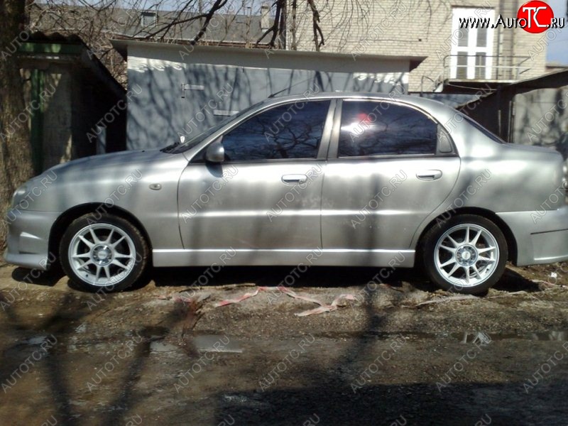 4 399 р. Пороги накладки CT Daewoo Lanos T100 дорестайлинг, седан (1997-2002) (Неокрашенные)  с доставкой в г. Белгород