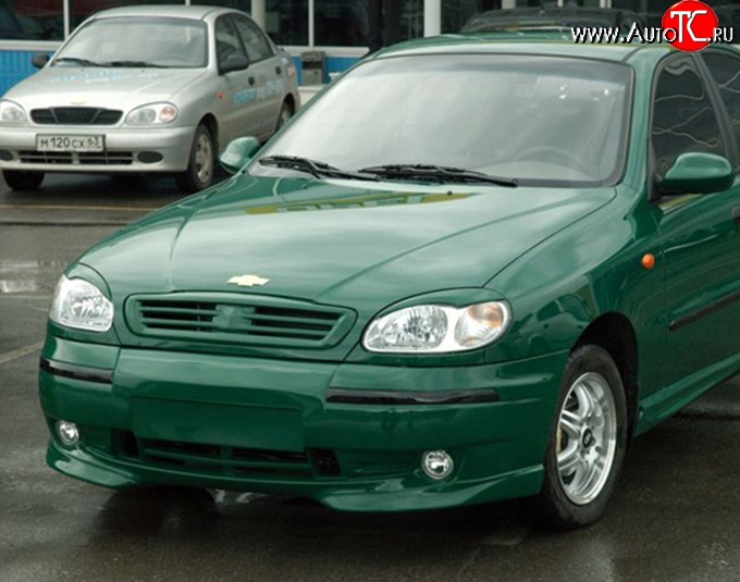 569 р. Реснички на фары M-VRS Chevrolet Lanos T100 седан (2002-2017) (Неокрашенные)  с доставкой в г. Белгород