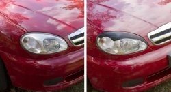 1 009 р. Накладки на фары RA Chevrolet Lanos T100 седан (2002-2017) (Неокрашенные)  с доставкой в г. Белгород. Увеличить фотографию 5