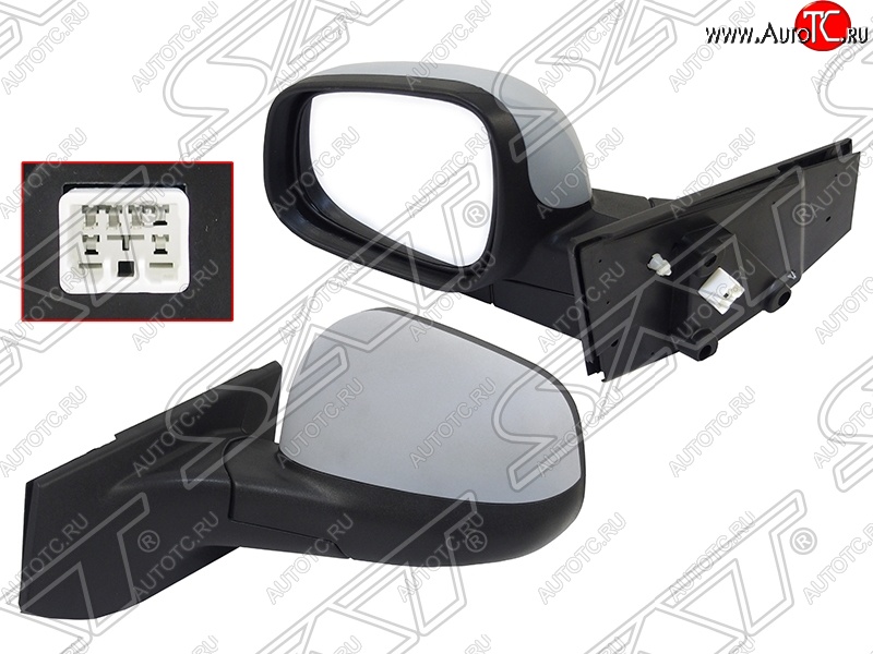 9 499 р. Боковое левое зеркало заднего вида SAT (регулировка, 3 контакта)  Chevrolet Spark  M300 (2010-2015), Daewoo Matiz  M300 (2009-2016), Ravon R2 (2016-2025) (Неокрашенное)  с доставкой в г. Белгород